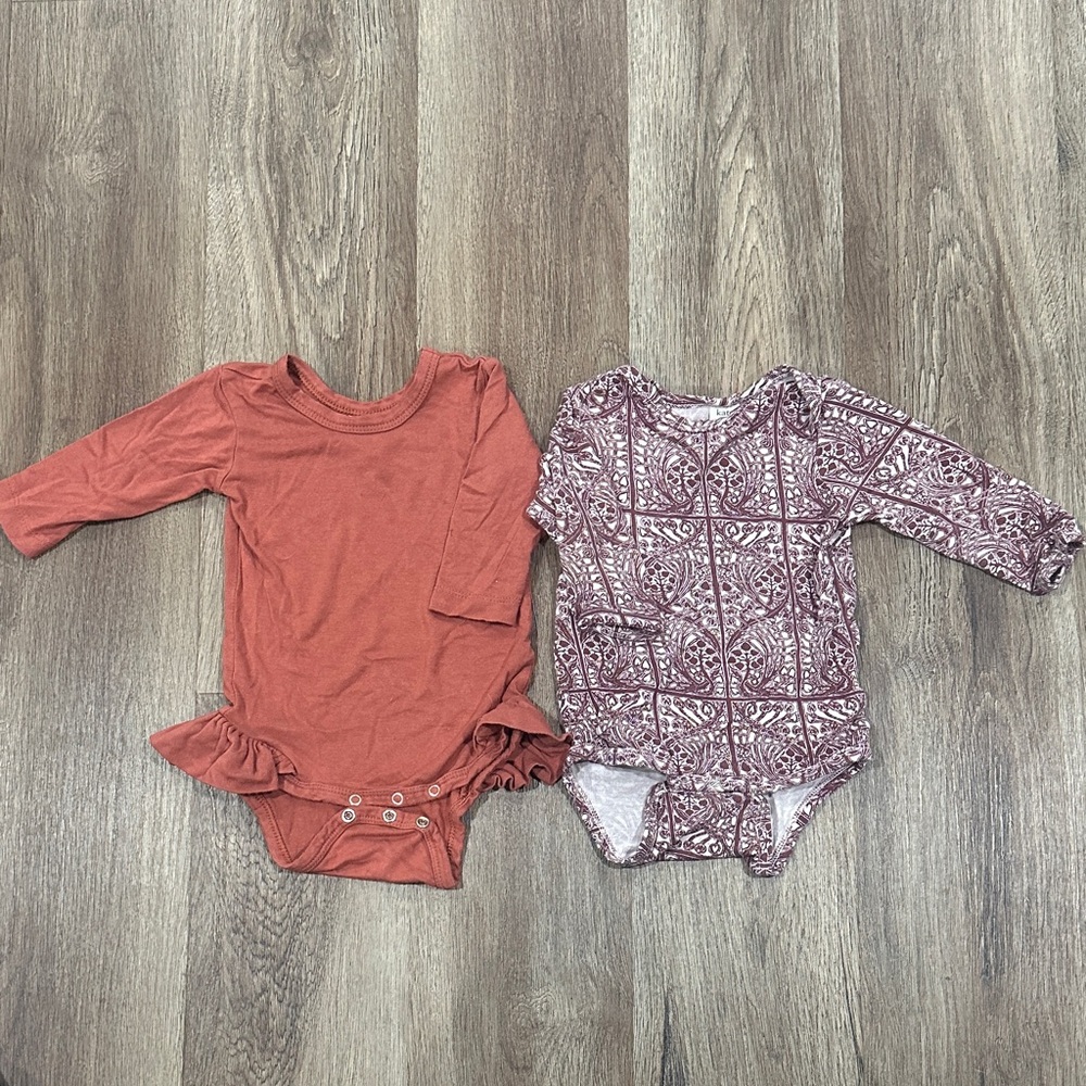 Kate Quinn 3–6M Bamboo Outfit Set | Ruffle & Printed Bodysuit| Set of 2